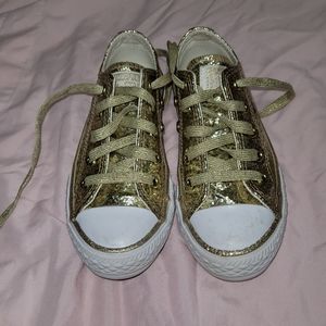 Gold glitter converse